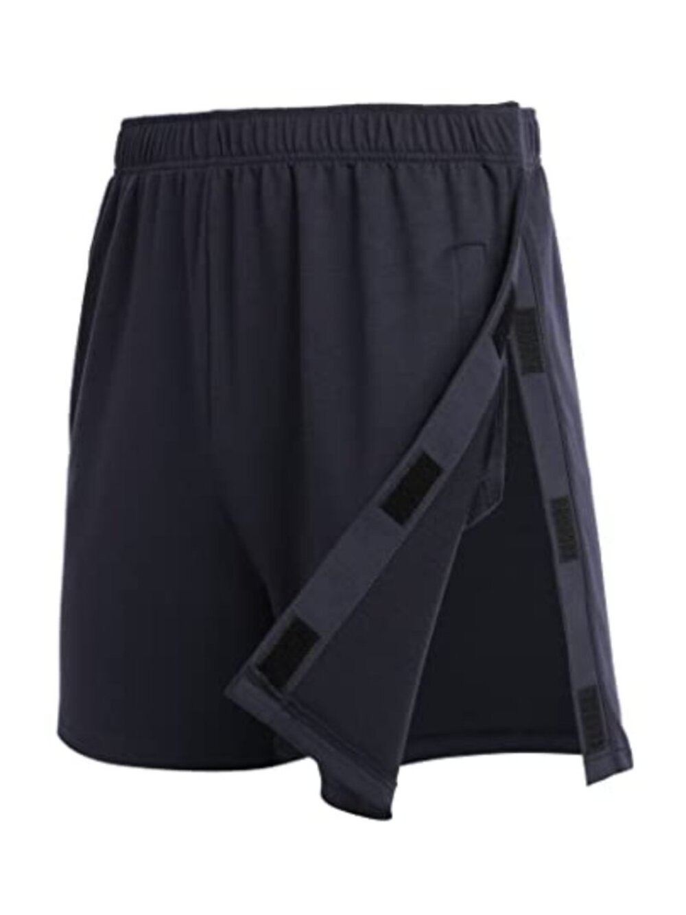 Unisex Tear Away Shorts Side Snap Hook & Loop Cotton Athletic Post Surgery
